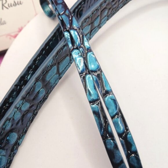 Brahmin replacement straps & medallion hang tag fob Blue Patina - FIRM PRICE - Picture 4 of 4